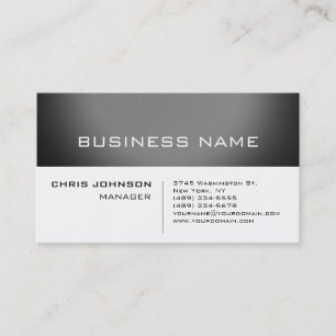 Trendy White Grey Charming Manager Business Card