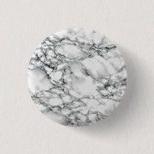 Trendy White Marble Stone 1 Inch Round Button