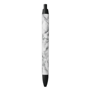Trendy White Marble Stone Blue Ink Pen