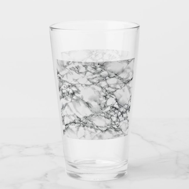 Trendy White Marble Stone Glass (Front)