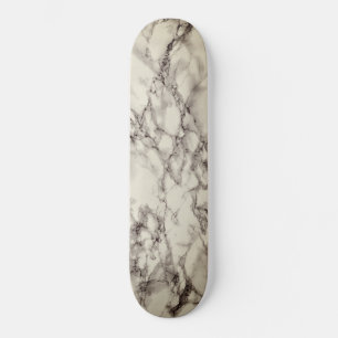 Trendy White Marble Stone - Ivory Skateboard