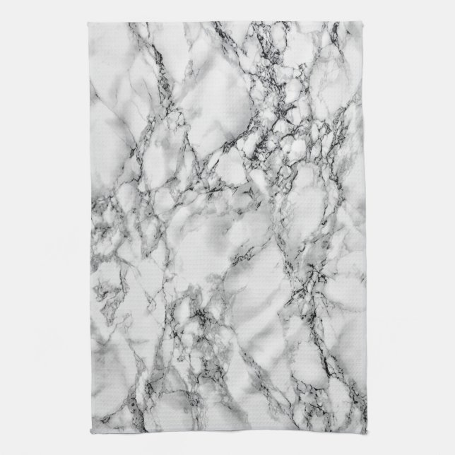 Trendy White Marble Stone Kitchen Towel (Vertical)