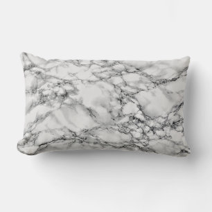 Trendy White Marble Stone Lumbar Pillow
