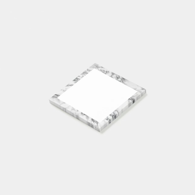 Trendy White Marble Stone - Luxury Post-it Notes (Angled)