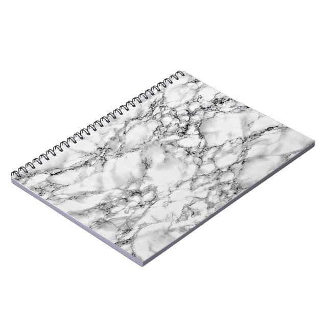 Trendy White Marble Stone Notebook (Left Side)
