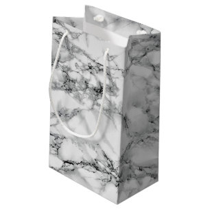 Trendy White Marble Stone Small Gift Bag