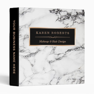 Trendy White Marble Stone Texture Modern Design Binder