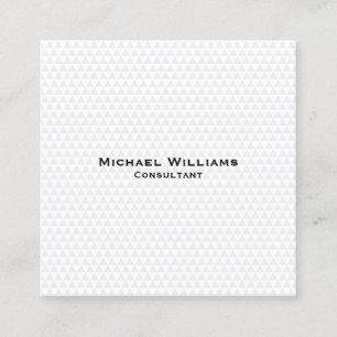 Trendy White Modern Geometric Pattern Professional Square Business Card