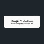 Trendy White Modern Professional Elegant Script<br><div class="desc">Represent yourself with this modern,  elegant return address label. This template can be customized to meet all professional occupations.</div>