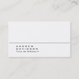 Trendy White Plain Stylish Business Card