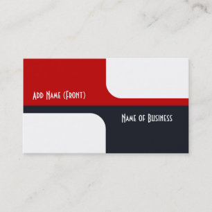 Trendy White Red and Navy Graphic Colour Blocks Business Card