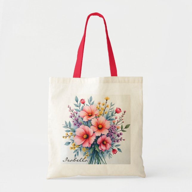 Trendy Wildflowers Beautiful Luxury Collection Tote Bag (Front)