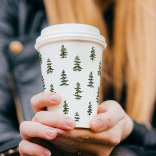 Trendy Winter Christmas Tree Pattern Paper Cups