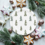 Trendy Winter | Christmas Tree Pattern Paper Plate<br><div class="desc">Trendy Winter | Christmas Tree Pattern</div>