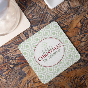 Trendy Winter Holiday Snowflake Christmas Coaster