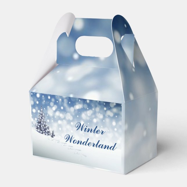 Trendy Wintry Winter Wonderland  Favor Box (Front Side)