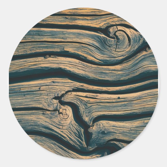 Trendy Wood Wooden Tree Logs Classic Round Sticker (Front)