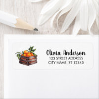 Trendy Wooden Crate Oranges Return Address Label  