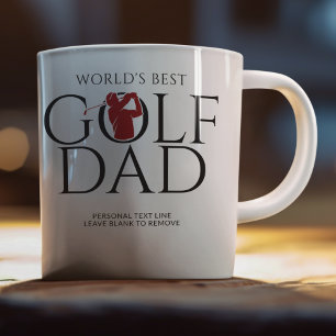 Trendy "WORLD'S BEST GOLF DAD" Red Coffee Mug