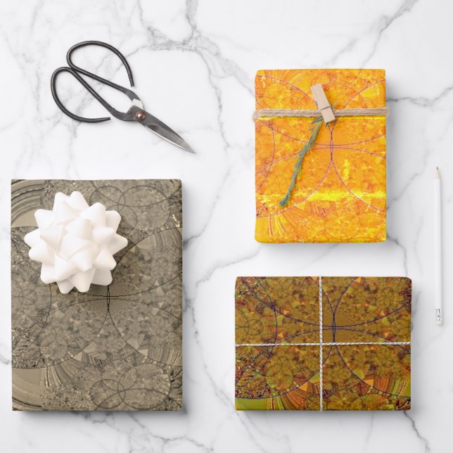 "Trendy" Wrapping Paper Flat Sheet Set (Front)