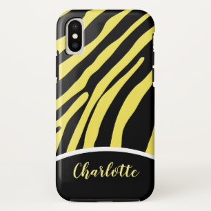 Trendy Yellow and Black Zebra Stripe Phone Case