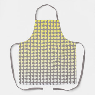 Trendy Yellow and Grey Heart Gradient Pattern Apron