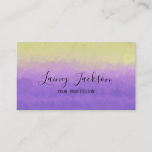 Trendy yellow and light purple abstract business card
