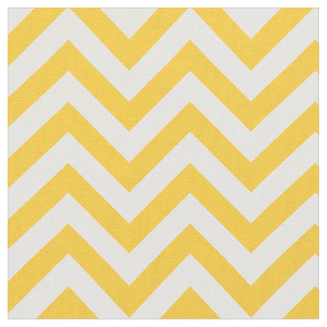 Trendy Yellow Chevron Pattern Fabric (Close Up)