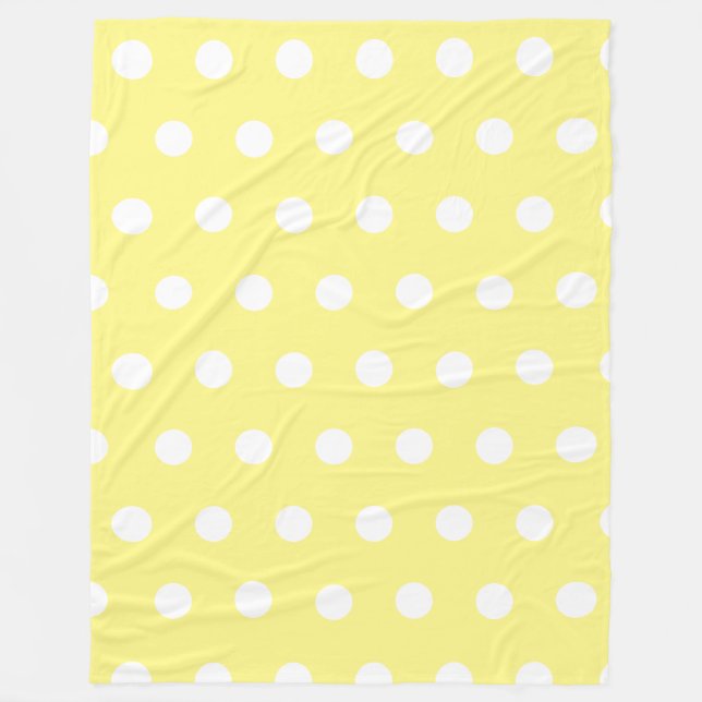 Trendy Yellow Polka Dots Pattern Fleece Blanket (Front)