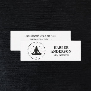 Trendy Yoga Instructor Professional Logo Business Mini Business Card