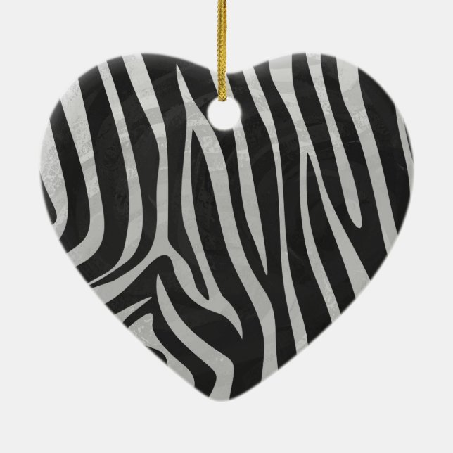 Trendy Zebra Animal Print Pattern created by Imagi Ceramic Ornament (Back)