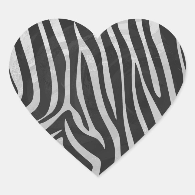 Trendy Zebra Animal Print Pattern created by Imagi Heart Sticker (Front)
