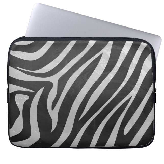Trendy Zebra Animal Print Pattern created by Imagi Laptop Sleeve (Front)