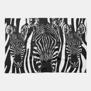 Trendy Zebra  Herd on Zebra Print Kitchen Towel
