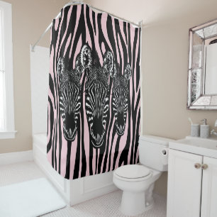 Trendy Zebra Herd on Zebra Print Pink