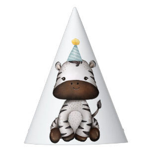 Trendy Zebra Party Animal Jungle Wild One Birthday Party Hat