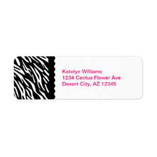 Trendy Zebra Personalized Address Label