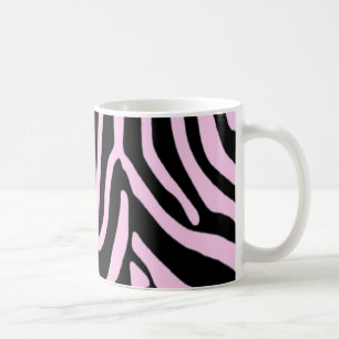 Trendy zebra pink monogram coffee mug