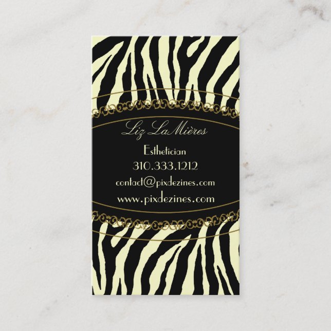 Trendy zebra print business card (Front)