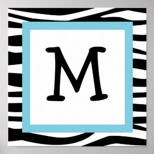 Trendy Zebra Print Nursery Wall Art Name Print