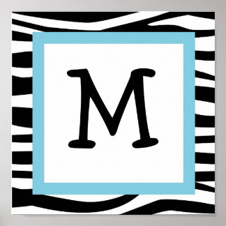 Trendy Zebra Print Nursery Wall Art Name Print