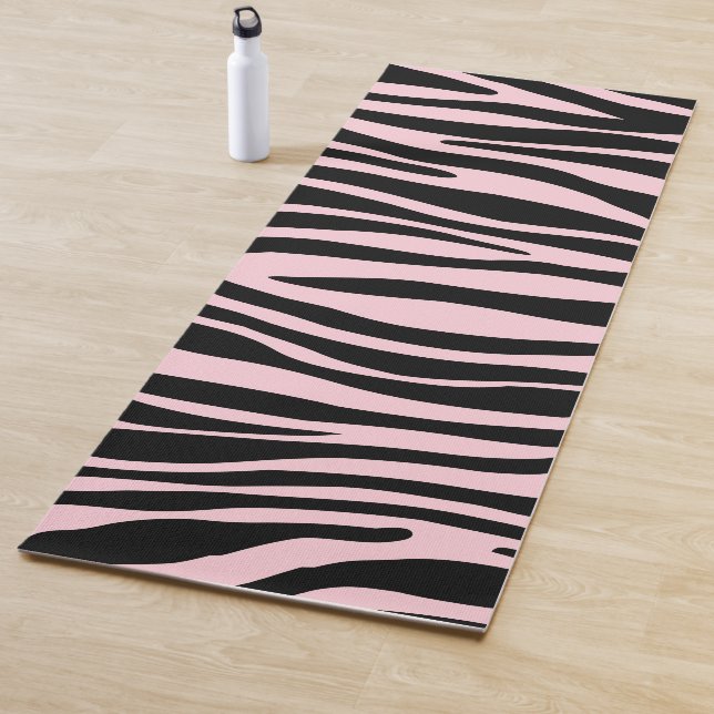 Trendy Zebra Print Pink Yoga Mat (In Situ)