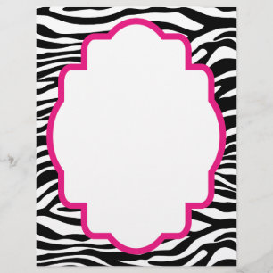 Trendy Zebra Print with Pink Customized Letterhead