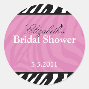 Trendy Zebra Stripe Customizable Favour Stickers