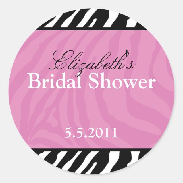 Trendy Zebra Stripe Customizable Favour Stickers (Front)