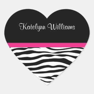Trendy Zebra Stripe Personalized Sticker