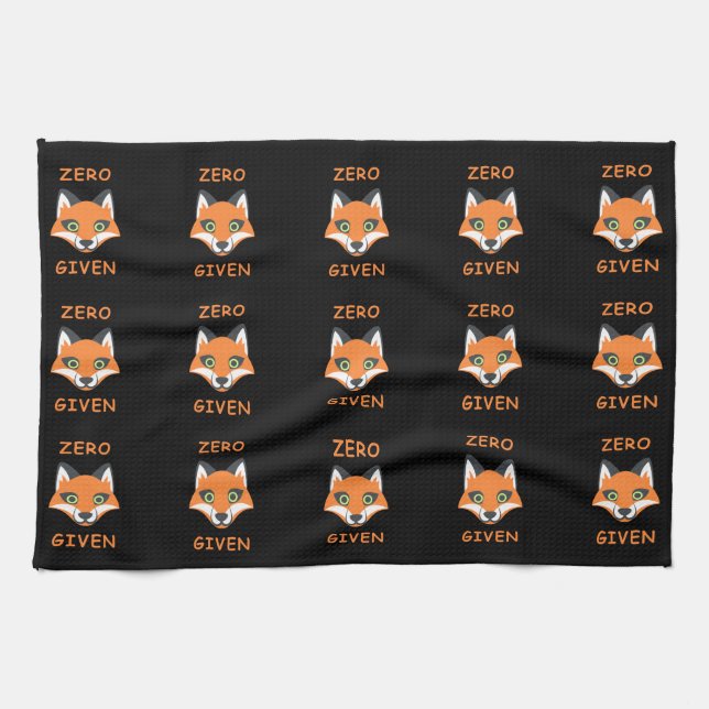 Trendy Zero Fox Given phrase Emoji Cartoon Kitchen Towel (Horizontal)
