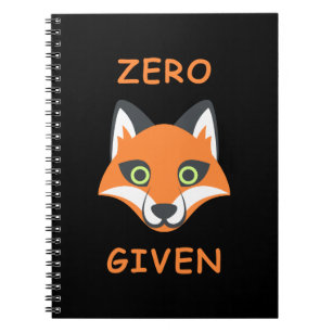 Trendy Zero Fox Given phrase Emoji Cartoon Notebook