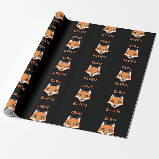 Trendy Zero Fox Given phrase Emoji Cartoon Wrapping Paper (Unrolled)