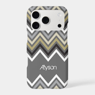 Trendy Zig Zag Chevron Pattern & Moody Deep Grey